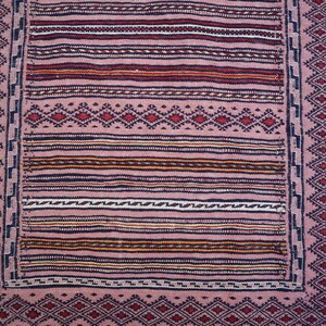 3'0x9'5 Ft, Vintage Afghan Handwoven Kilim Rug- Kitchen Rug- Vintage Bokhara Rug- Afghan Handmade Rug- Turkmen Tribal Rug, Red Black Orange image 5