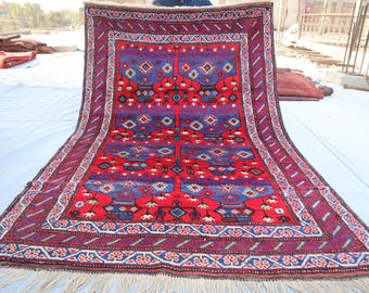 3.8 x 6.11 フィートのアンティーク アフガニスタン バロチ ラグ