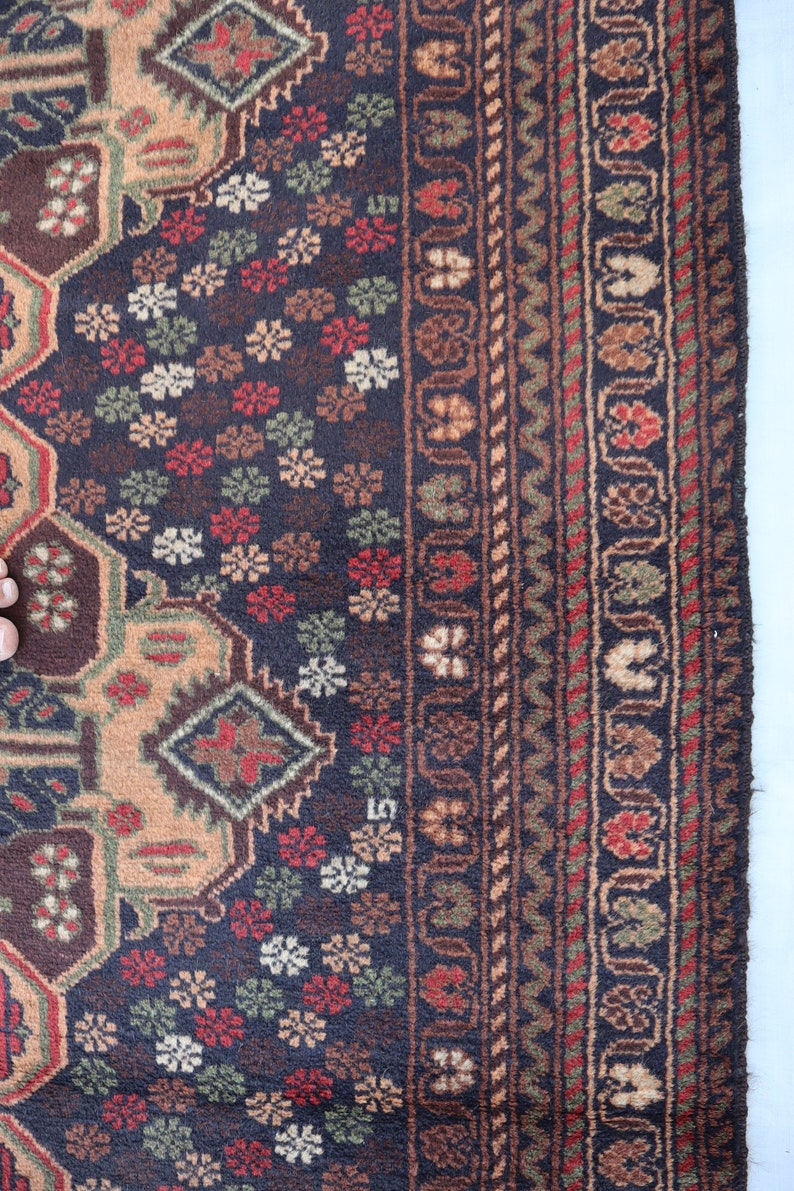 4x7 Turkmen Tribal Baluch Vintage Rug Afghan Handmade Wool Area Rug