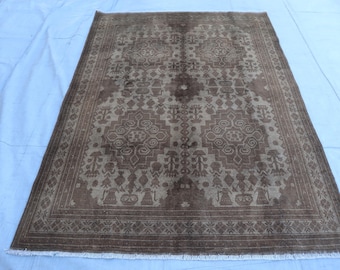 アフガニスタンアンティークテラコッタブハララグ、3'1 x 5'6 フィート