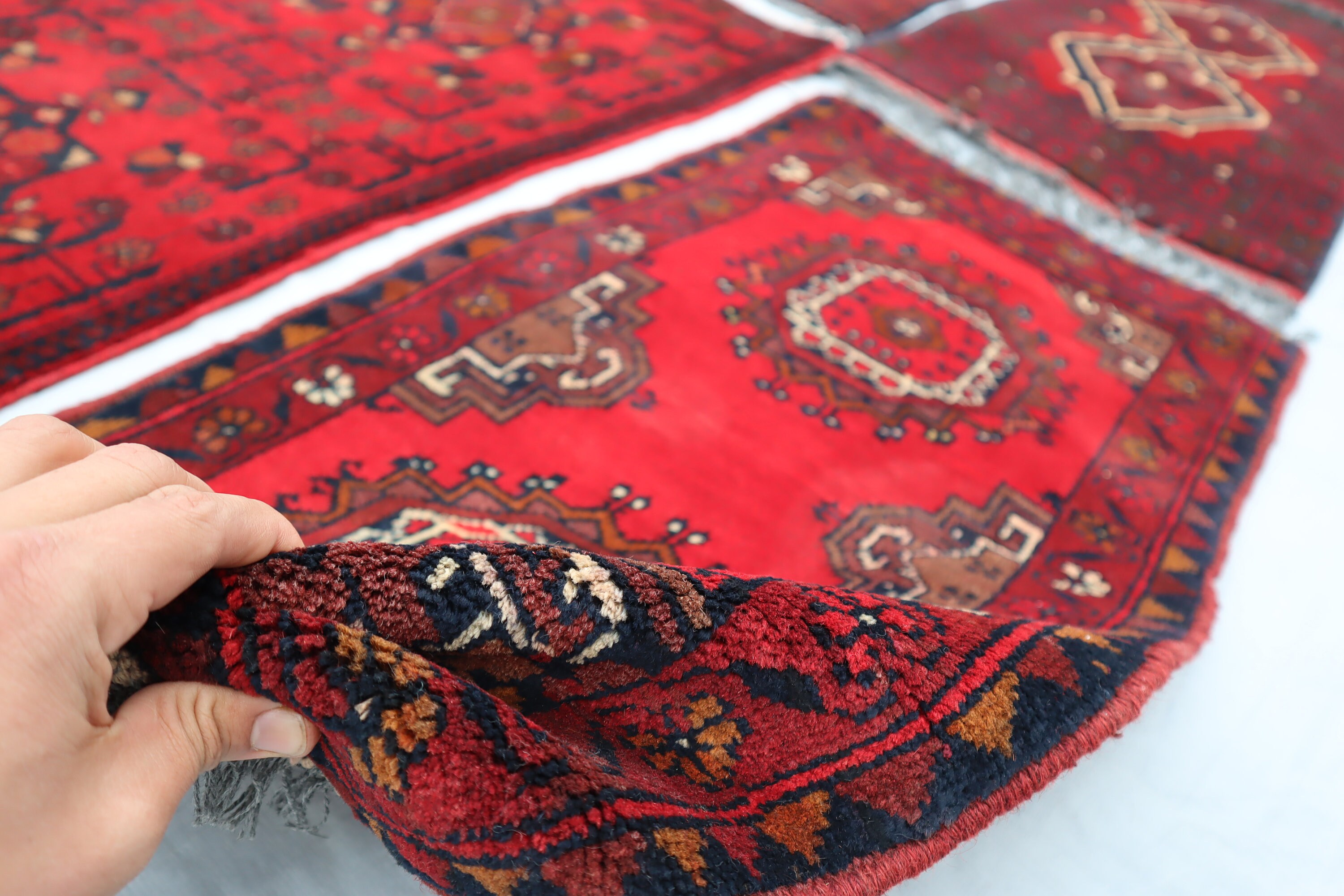 風太　アフガンラグ　アフガニスタン　玄関マット 2 x 3フィートのアフガニスタン製ハンドメイド玄関マットラグ - 卸売