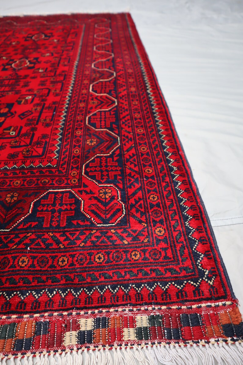 5.0x6.6 Ft Top Quality Bokhara Rug / Afghan Organic Wool Area Rug