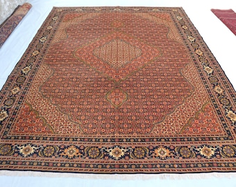 13 x 10フィートの大型ヴィンテージトルクメンメダリオンラグ