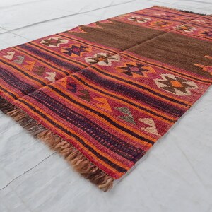 3x5 Vintage Kilim rug, Afghan handmade Entryway rug, Tribal rug, Oriental Afghan Antique rug, Bedroom, Kitchen rug, Kids Rug, Door Mat Rugs
