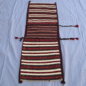 Antique Khurjin Rug 1'8x4'5 ft | Handmade Turkmen Saddle bag | Tribal Wall Hanging Rug | Vintage Turkmen Nomadic Art Decor Rug | Home Decor