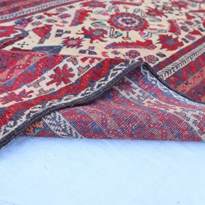 Alfombra de pasillo antigua de 3,2 x 9,9 pies, alfombra turcomana oriental, alfombra afgana hecha a mano, alfombras tribales, alfombras antiguas, alfombras vintage, alfombras de cocina. imagen 2