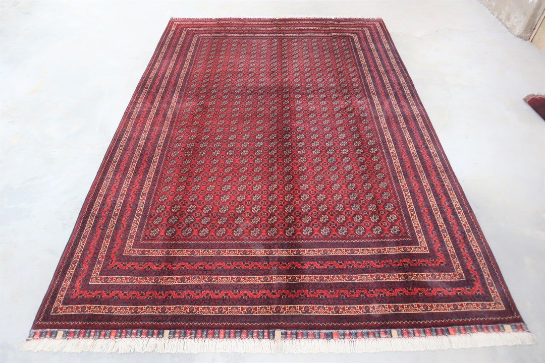 6.8x10.0 Ft Stunning Afghan Bokhara Mori Rug/ High Pile Wool Etsy