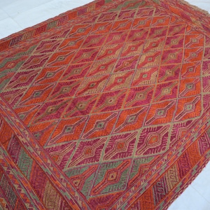 6.9x9.6 ft Aesthetic Afghan Rug, Natural Veggie Dyes Wool Handmade Mishwani Rug- Turkmen Oriental Rug-Non Slip Living Room Rug-Game Room Rug