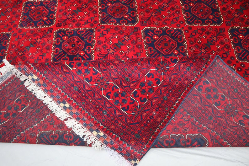 Extra Large 10x17 Area Rug' Oversize Afghan Handmade Wool Rug' Bokhara