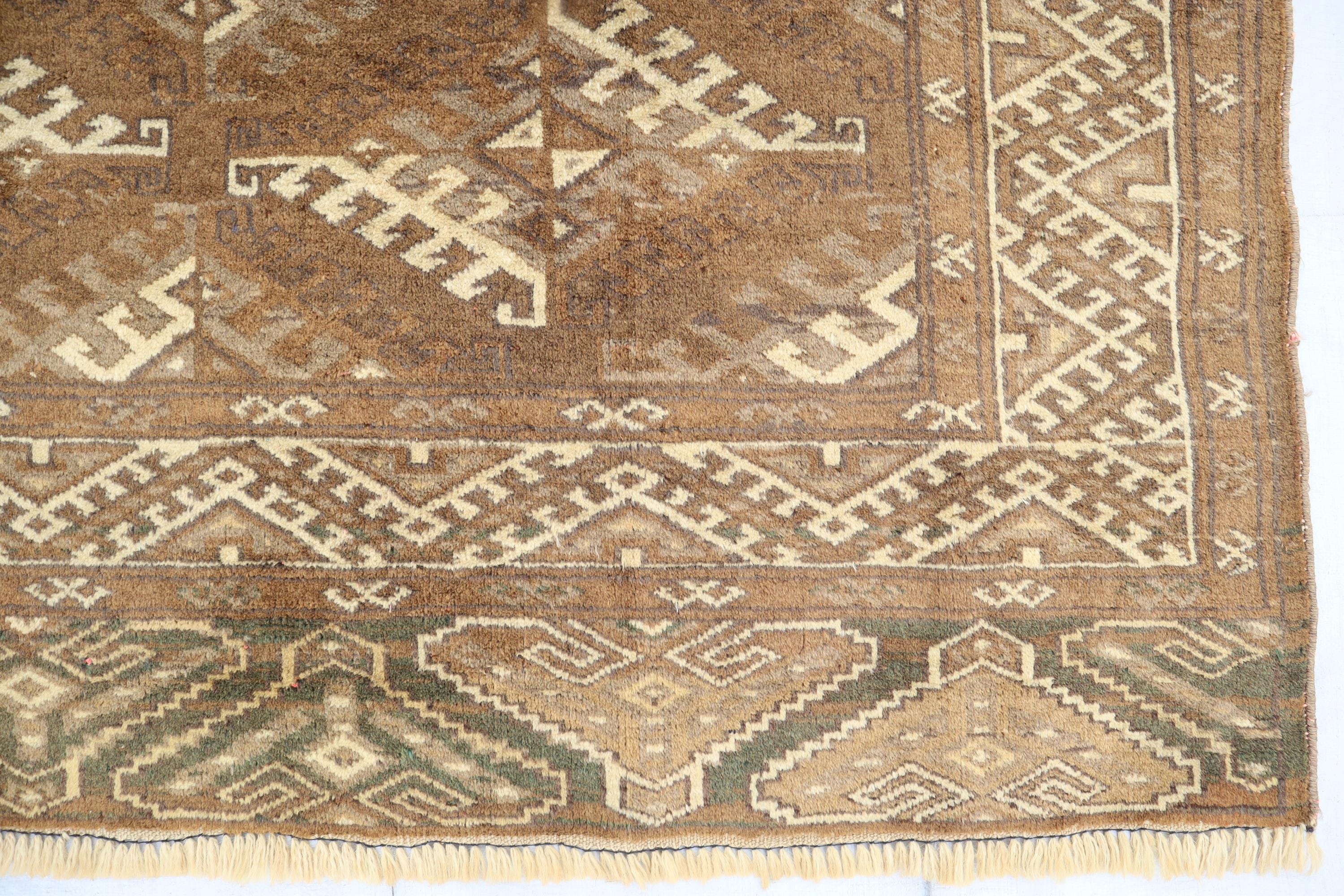 7x11 ヴィンテージ 1960年代 トルクメン ヤムド 色褪せたラグ