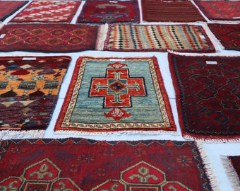 Gift Items 1.5x2.2 Ft In Whole Sale Price- Set Of Afghan Bukhara Door Mate rug- Hand Knotted Entrance rug Pads- Small Entry way Rug Pads