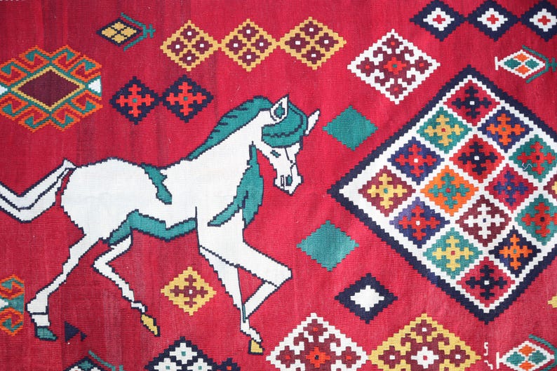 Antique Turkish Kilim Rug 5'6x12'5 Ft Wide Runner Rug/ Handmade