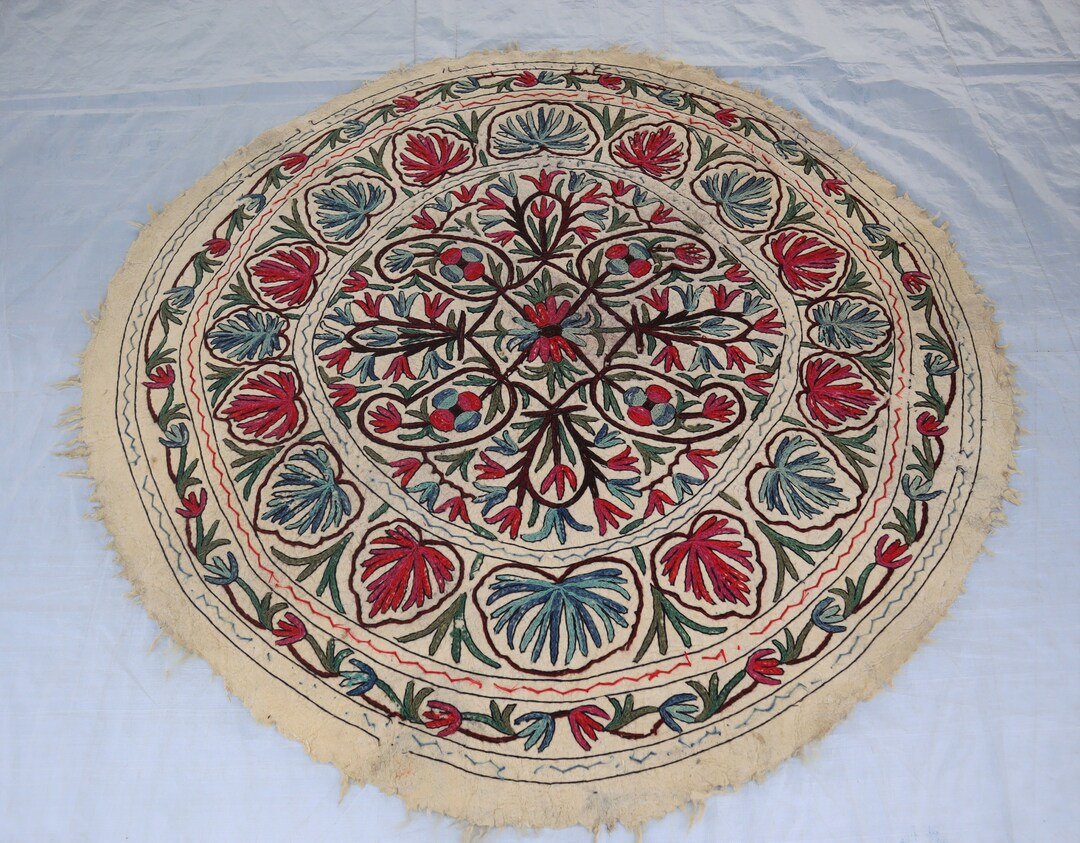 Hand Felted Rug 3.8x5.8 Rug, Bokhara Namad Rug, Handmade Embroidery Rug ...