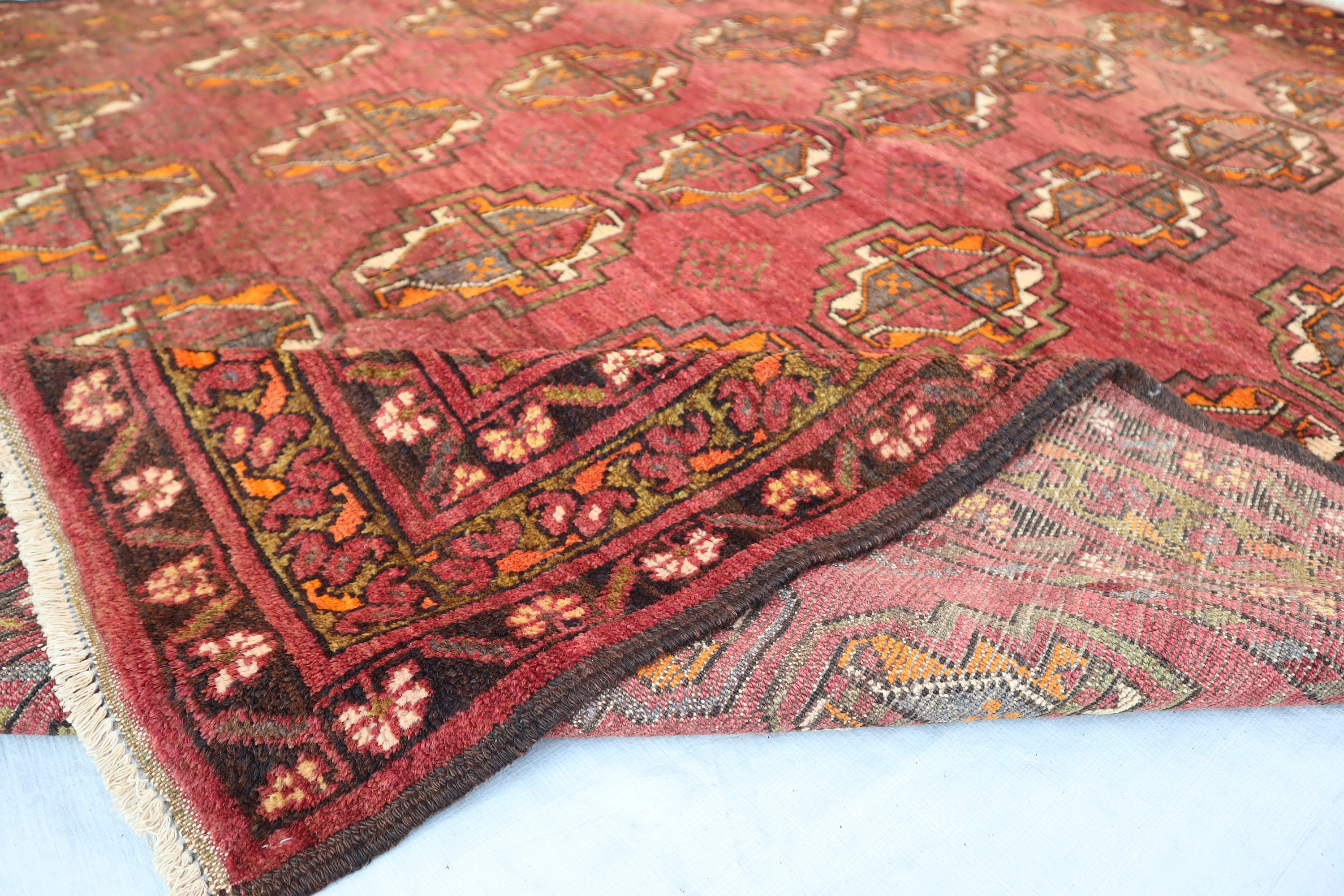 1950's Antique Turkman Ersari Rug 4'6x5'8 Ft- Tekke Oriental Rug ...