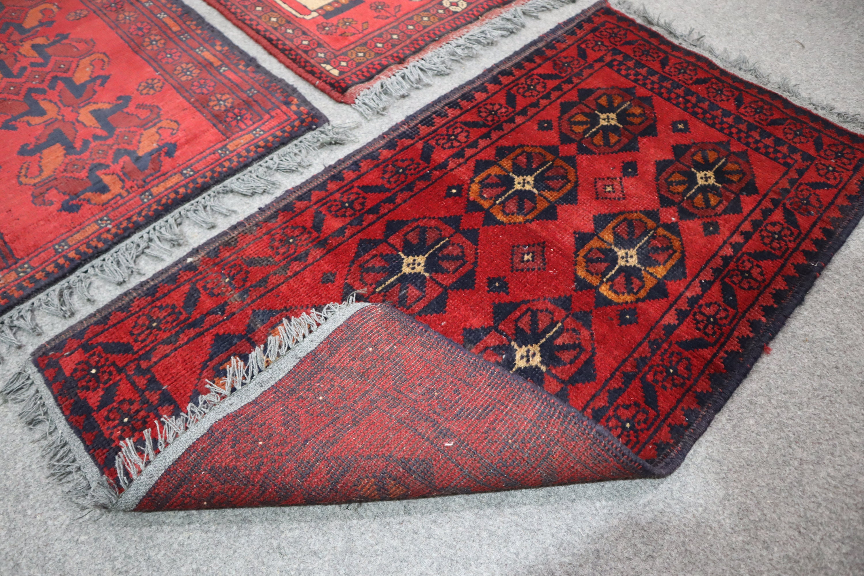 3'3x2'0フィート、3枚セット ヴィンテージ スモール エントランスラグ