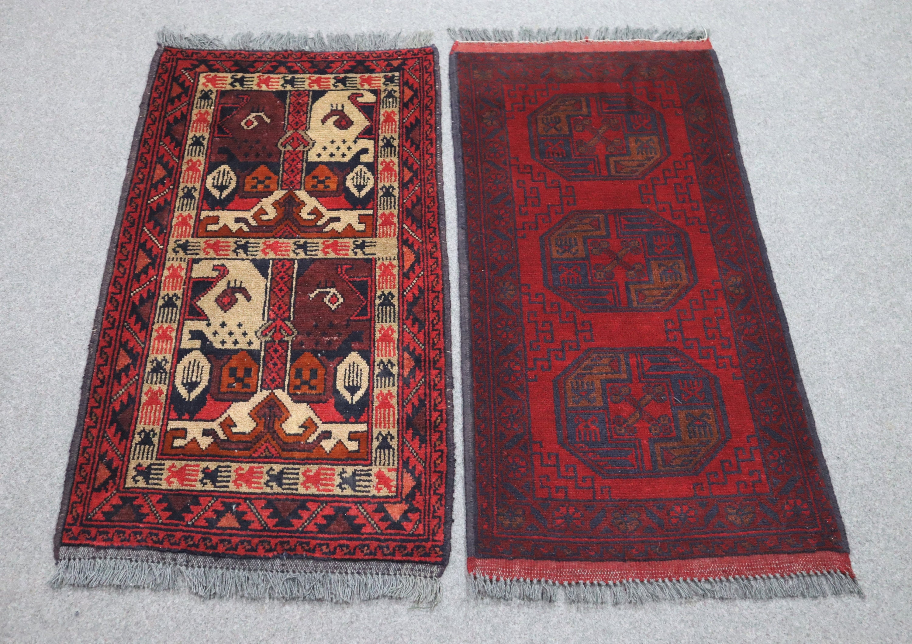 90 x 60 cm 小型 2枚セット ヴィンテージ 玄関ラグ - 誕生日ギフト