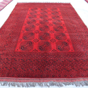 Gorgeous Bokhara Rug 6&#39;10x10&#39;0 Ft, Turkoman Oriental Area Rug, Afghan Vintage Ersari Rug, Rug For Living Room, Aesthetic Rugs, Bedroom Rugs
