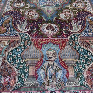 10x13 ft Large Handmade Piece Of Art Pictorial Rug, COLLECTOR&#39;s Piece Antique Rug, 100% Wool Afghan Home Décor Rug, Bohemian Farmhouse Rug
