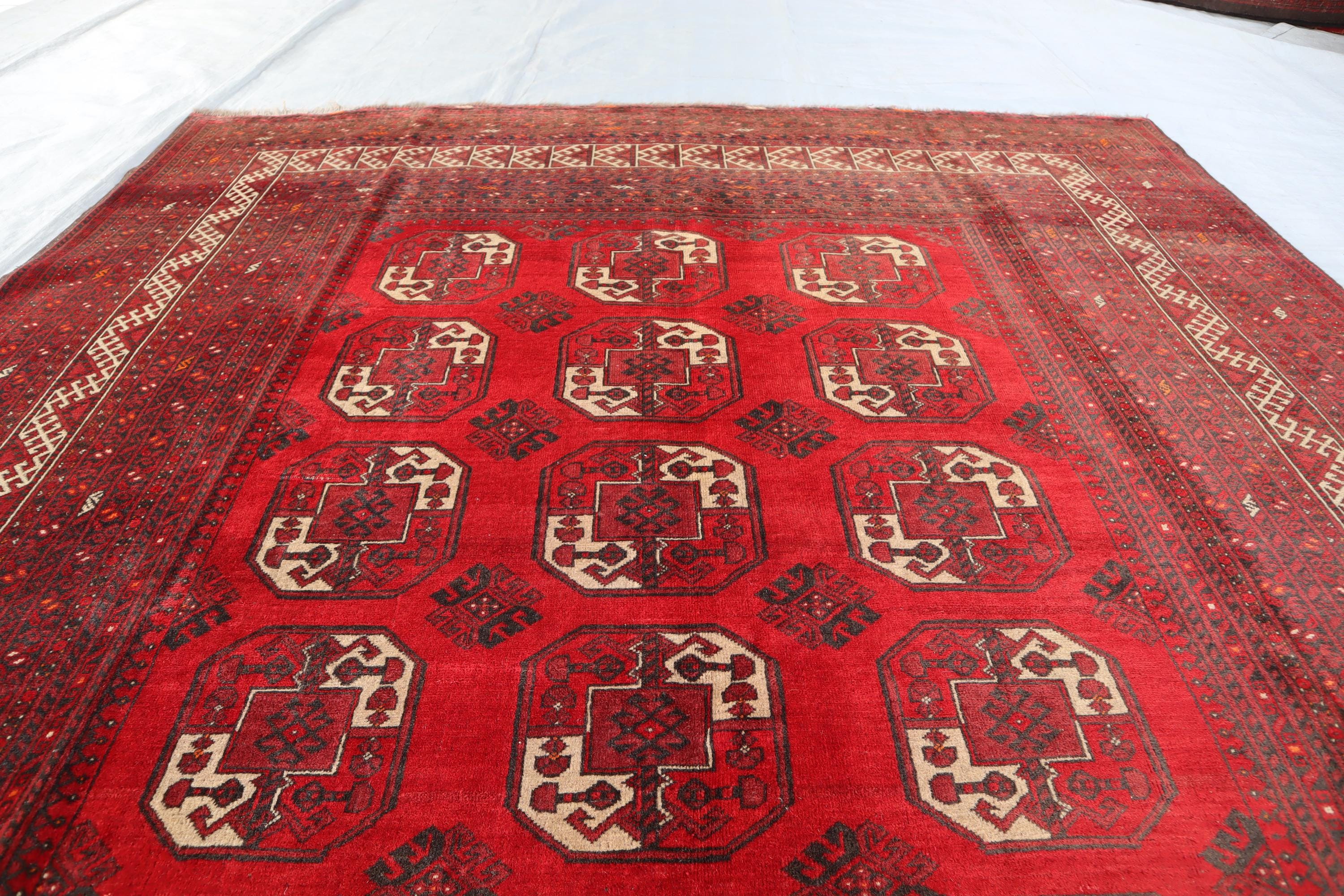 アフガンラグ 7 x 10フィート ヴィンテージ エルサリラグ、トルクメン