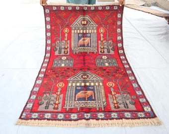 Afghan Tribal Baluch Rug 3x5 Ft Turkoman Hand Knotted Wool