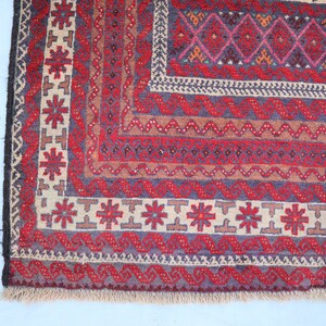 Alfombra de pasillo antigua de 3,2 x 9,9 pies, alfombra turcomana oriental, alfombra afgana hecha a mano, alfombras tribales, alfombras antiguas, alfombras vintage, alfombras de cocina. imagen 4