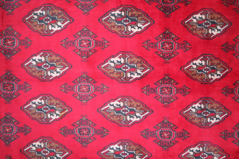 9'6x12'6 Ft Large Vintage Afghan Bokhara Rug/ Handmade Turkmen Ersari