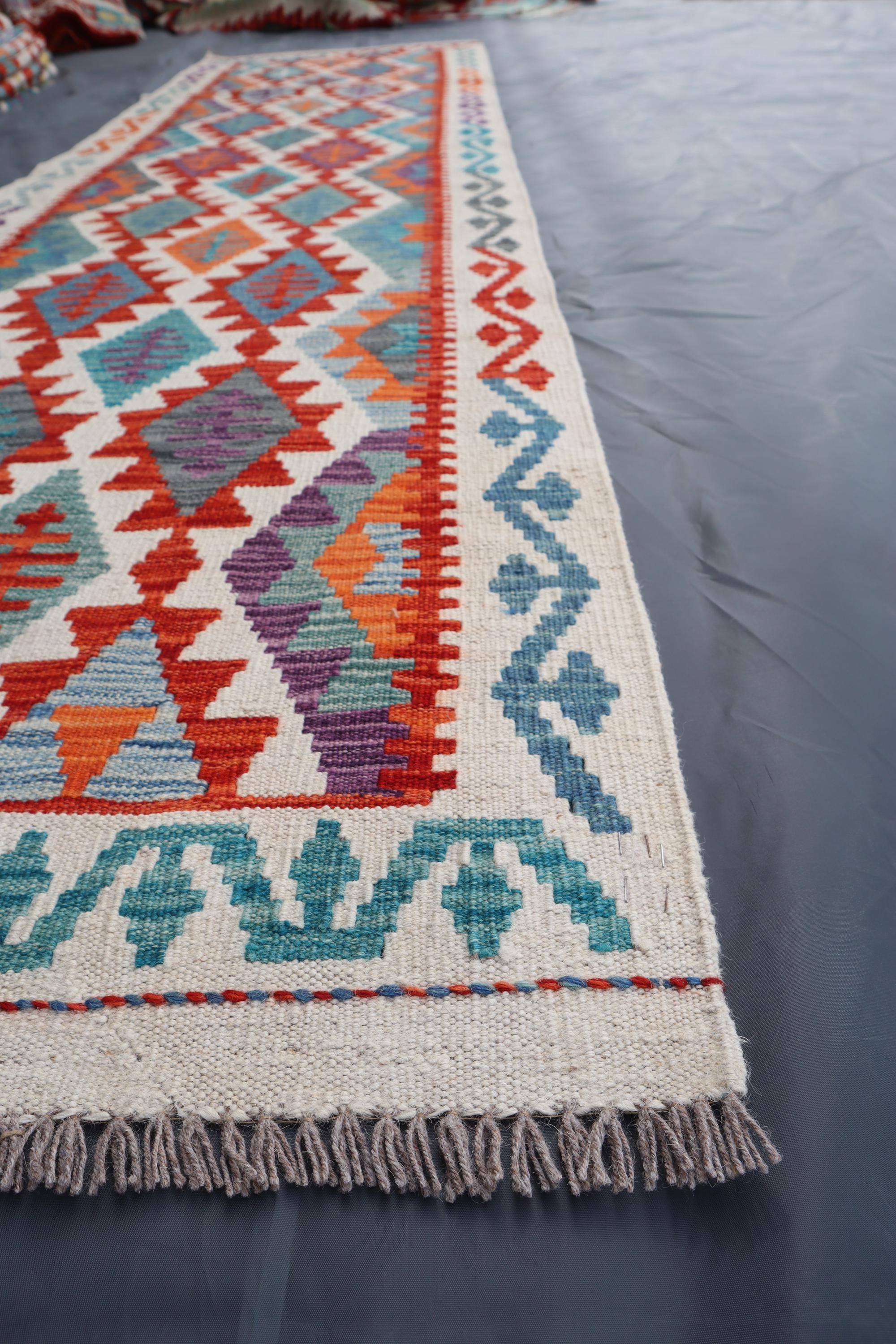 　アフガンキリム　バルーチ族　ランナー　廊下用 アフガンキリム バルーチ族 ランナー 廊下用 アフガンキリム バルーチ