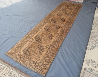 3x10 Ft Handmade Runner Rug, Authentic Hallway Rug, Handmade Vintage Runner, Aisle Runner Carpet, Corridor Rug, Stairs Runner Rug- Entry Rug