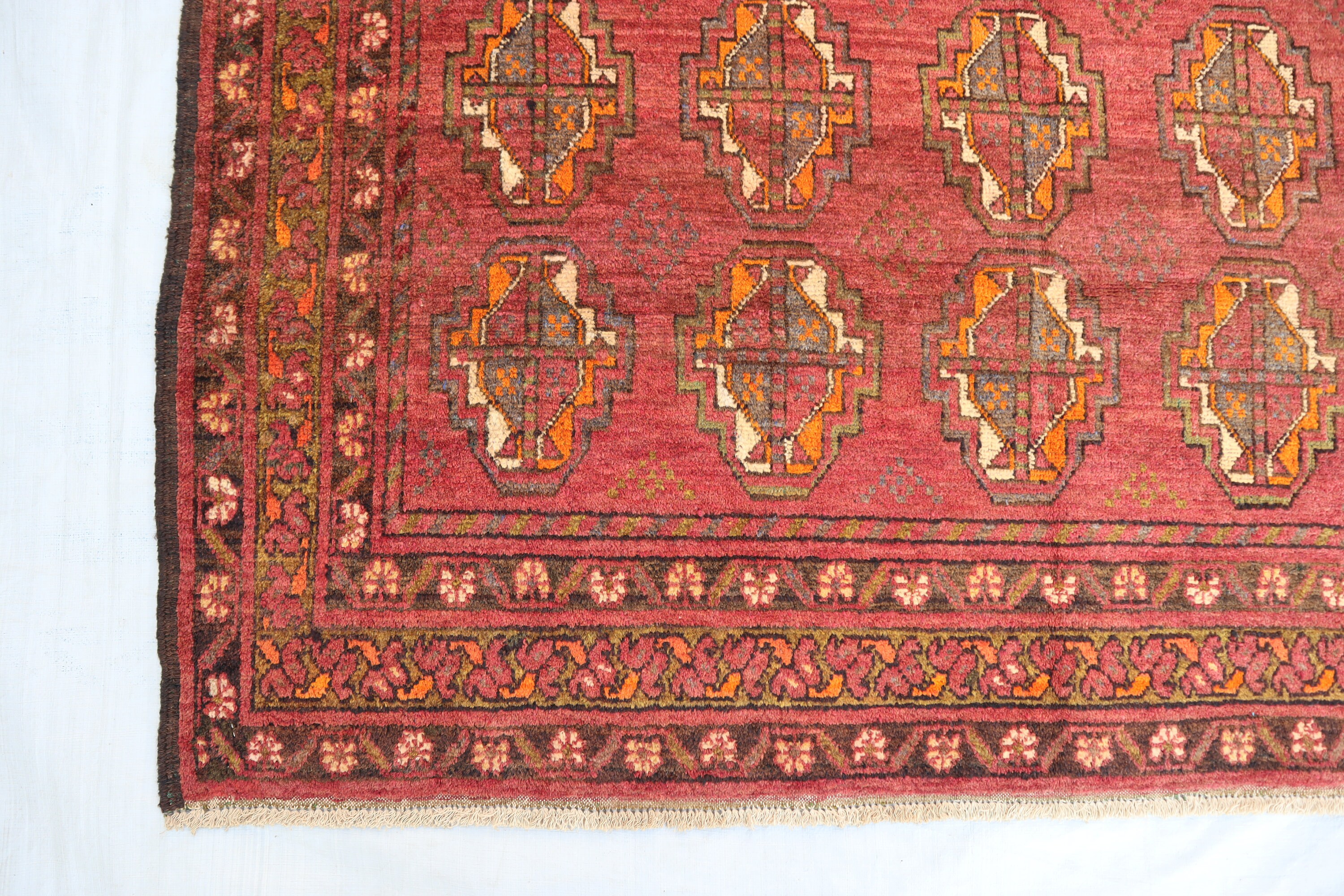 1950's Antique Turkman Ersari Rug 4'6x5'8 Ft- Tekke Oriental Rug ...