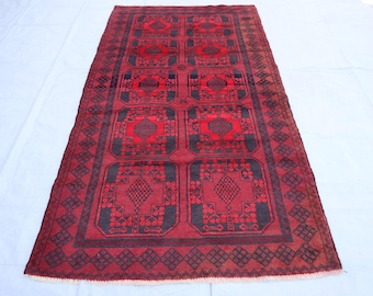 Alfombra vintage descolorida de 2,13 x 1,22 m, afgana, anudada a mano, de lana suave con teñido vegetal, estilo baluchi, estética para dormitorio y beige para sala de estar y cocina.