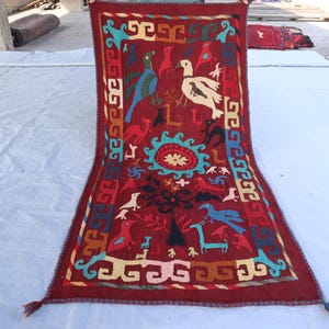 Antique Suzani Kilim 3x6 Ft Vintage Suzani Wall Hanging Décor from Ozbekistan, 3x6 Multi Color Needle Work Hand Embroidered Bed Table Throw