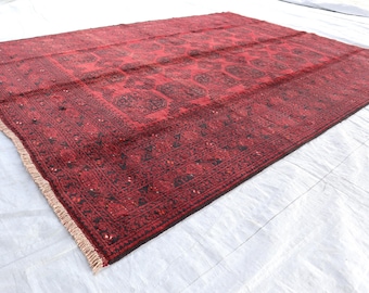 1960er Antiker 2'7x2,5m Afghan Alt Tekke Ersari Teppich, Turkmenischer Orientteppich für Schlafzimmer, Wohnzimmer, Esstisch, Tribal Teppich