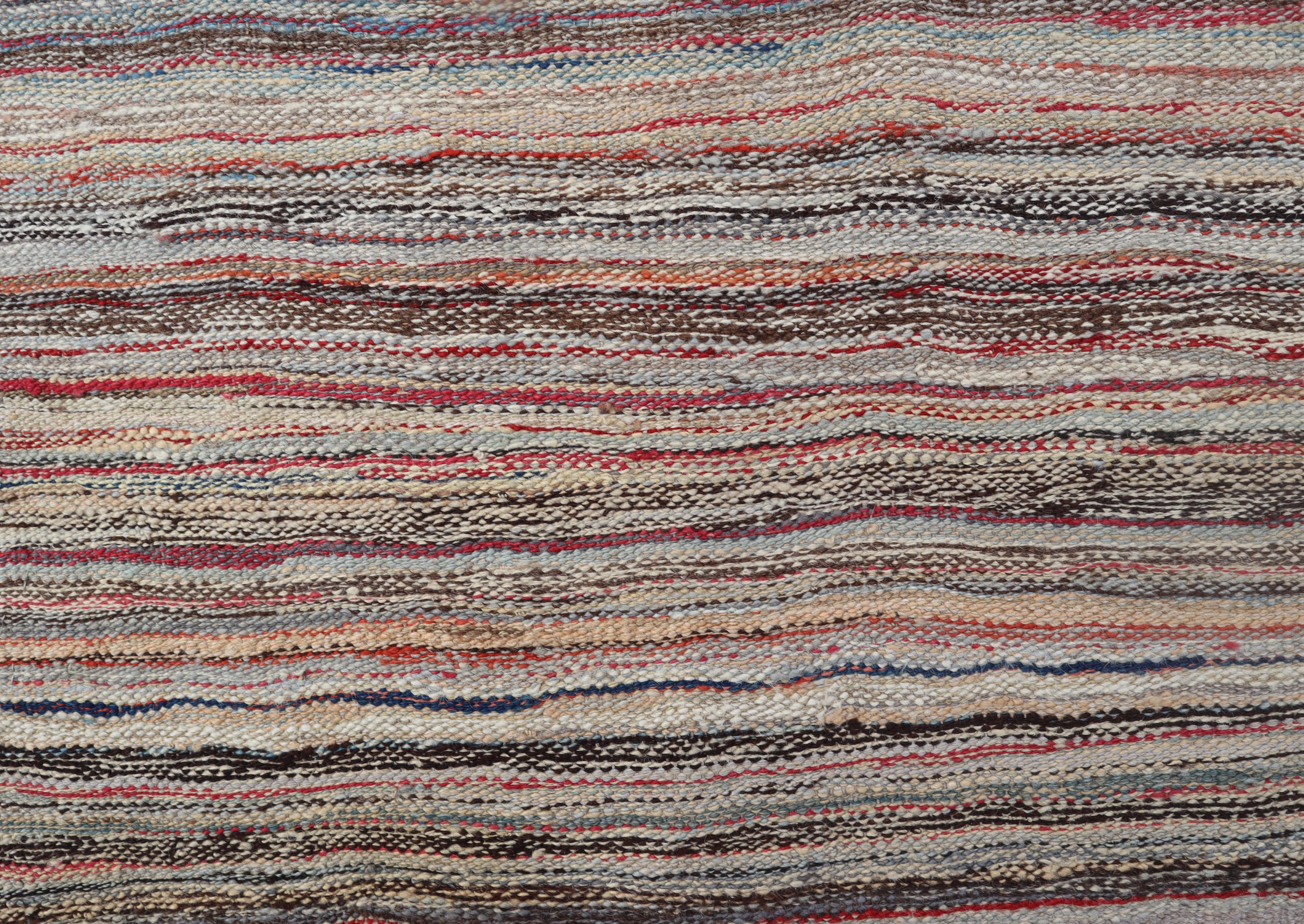 アフガンキリム　ランナー ストライプキリムランナー 2.8 x 10フィート アフガニスタン手織りラグ