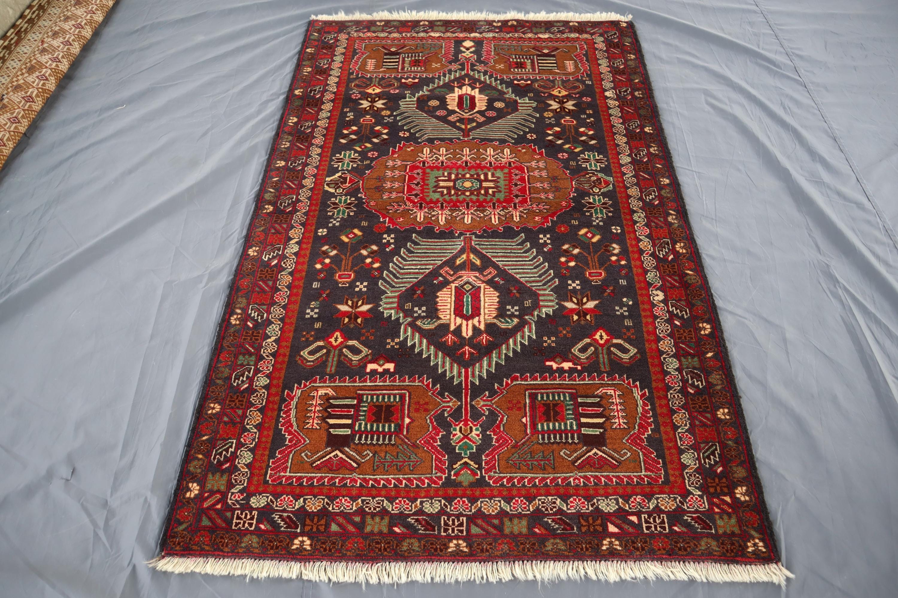 ビンテージラグ　bukhara ボハラ　140×200 青山キリムハウス オールド 絨毯 テッケ・ブハラ C27020