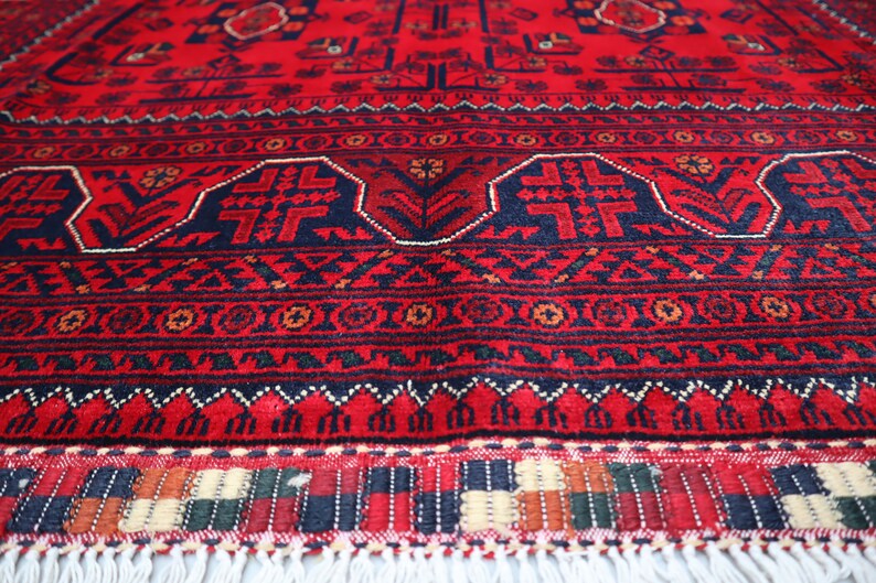 5.0x6.6 Ft Top Quality Bokhara Rug / Afghan Organic Wool Area Rug