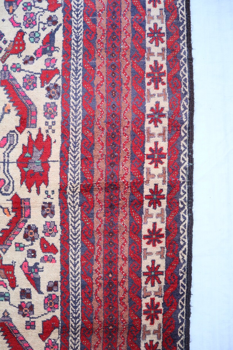 Alfombra de pasillo antigua de 3,2 x 9,9 pies, alfombra turcomana oriental, alfombra afgana hecha a mano, alfombras tribales, alfombras antiguas, alfombras vintage, alfombras de cocina. imagen 8