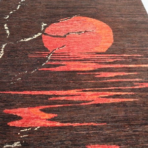 Modern Gabbeh Rug 5.4x6.8 Ft- Contemporary Rug- High Pile Abstract Rug- Afghan Handmade Wool Rug- Dining Room Rug- Kitchen Rug- Bedroom rugs