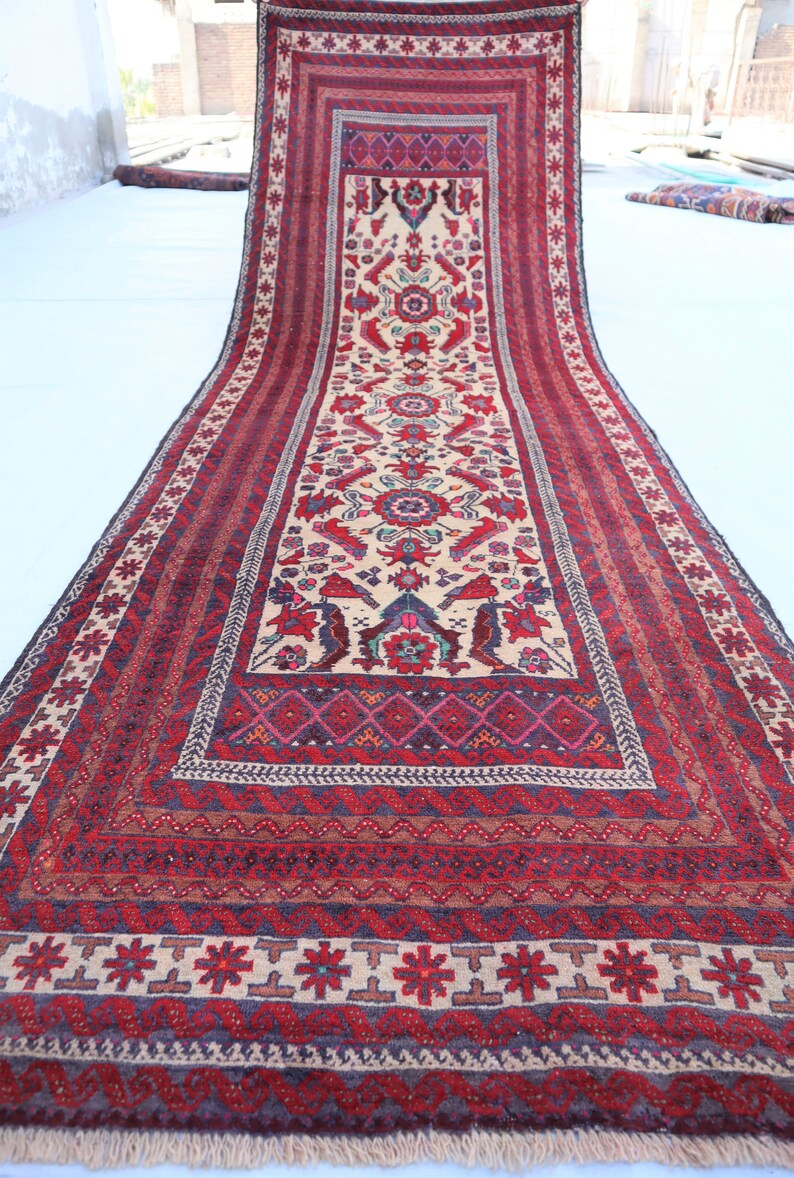 Alfombra de pasillo antigua de 3,2 x 9,9 pies, alfombra turcomana oriental, alfombra afgana hecha a mano, alfombras tribales, alfombras antiguas, alfombras vintage, alfombras de cocina. imagen 10