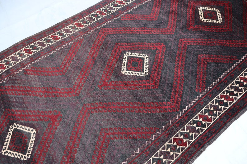 Afghan Baluch Rug 4x8 Ft, Authentic Turkmen Baluch Area Rug, Afghan ...