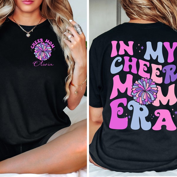 Personalized In My Cheer Mom Era T-Shirt, Custom Cheer Mama Era T Shirt, Cheer Mom Shirt, Cheerleading Shirt,  Cheer Squad Tee