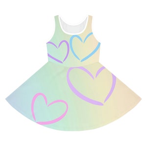 Pastell Regenbogen Herz Kleid