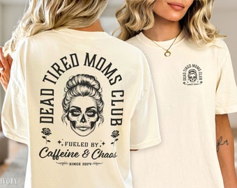 Tshirt personnalisé club des mamans fatiguées, chemise nouvelle maman, chemise maman drôle, accro à la caféine, cadeau fête des mères, cadeau pour maman, t-shirt maman personnalisé