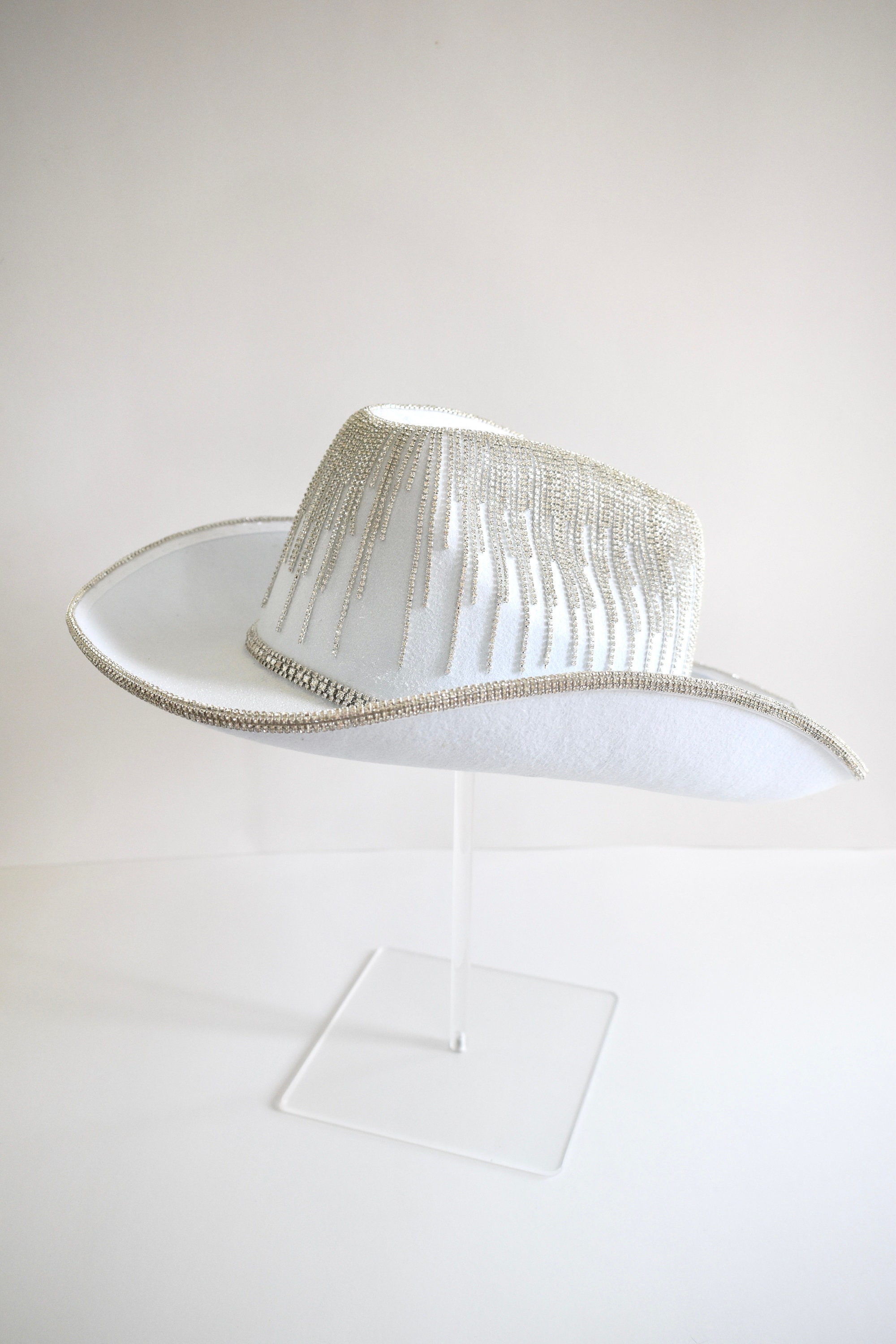Rhinestone Cowgirl Hat, Custom Full Silver Rhinestone  display picture 2