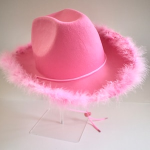 Peachy Keen | Rosa Fell Cowgirl Hut | Rosa Cowboyhut | Pelz Festival Mütze | Junggesellinnenabschied | Brautparty | Broadway | Strass Cowgirl