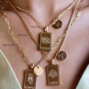 14K Gold Zodiac Necklace, Custom Tarot Birthday Gift,Celestial Necklace,Waterproof Jewelry,Gifts for Her,Birthstone Necklace,Christmas Gifts
