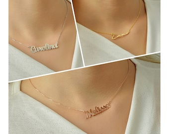 Personalized Jewelry, Custom Name Necklace, Personalized Gift for Her, Handmade Jewelry Gold Letter Necklace Initial Necklace Christmas Gift