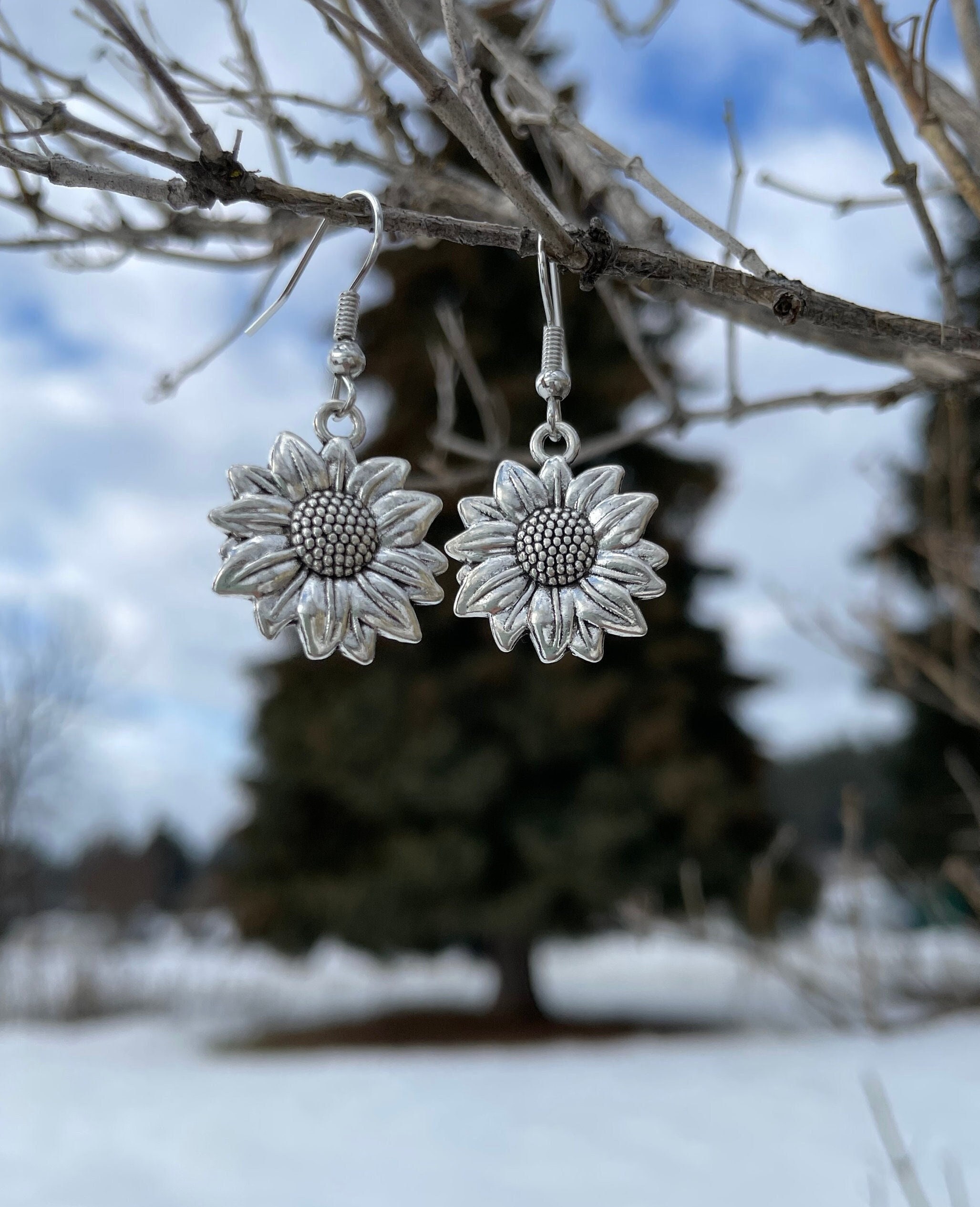 VINTAGE SUNFLOWER EARRINGS