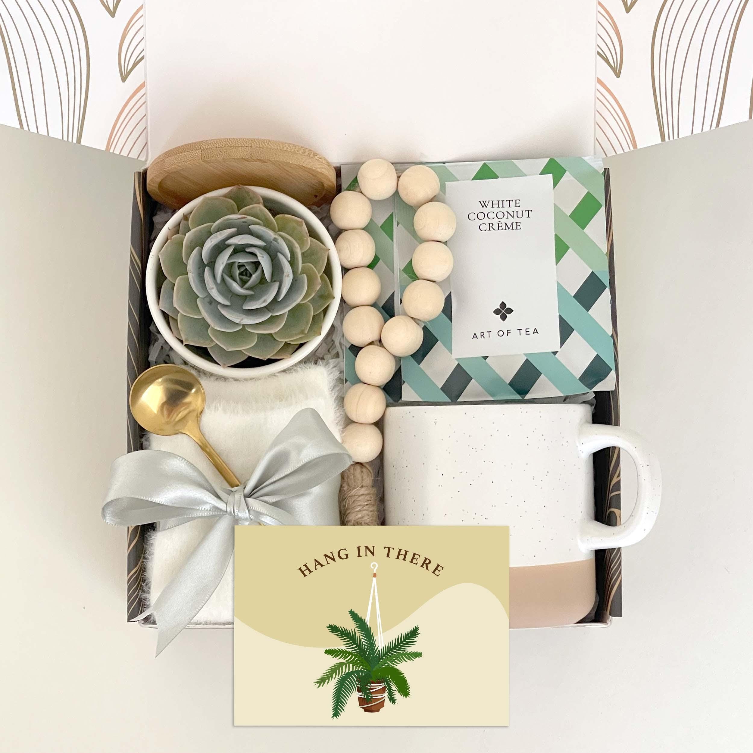 Thinking of You Gift Box for Women Going Through Tough Times, Cheer Up & Encouragement Gift Basket, Self Care Gift with Succulent