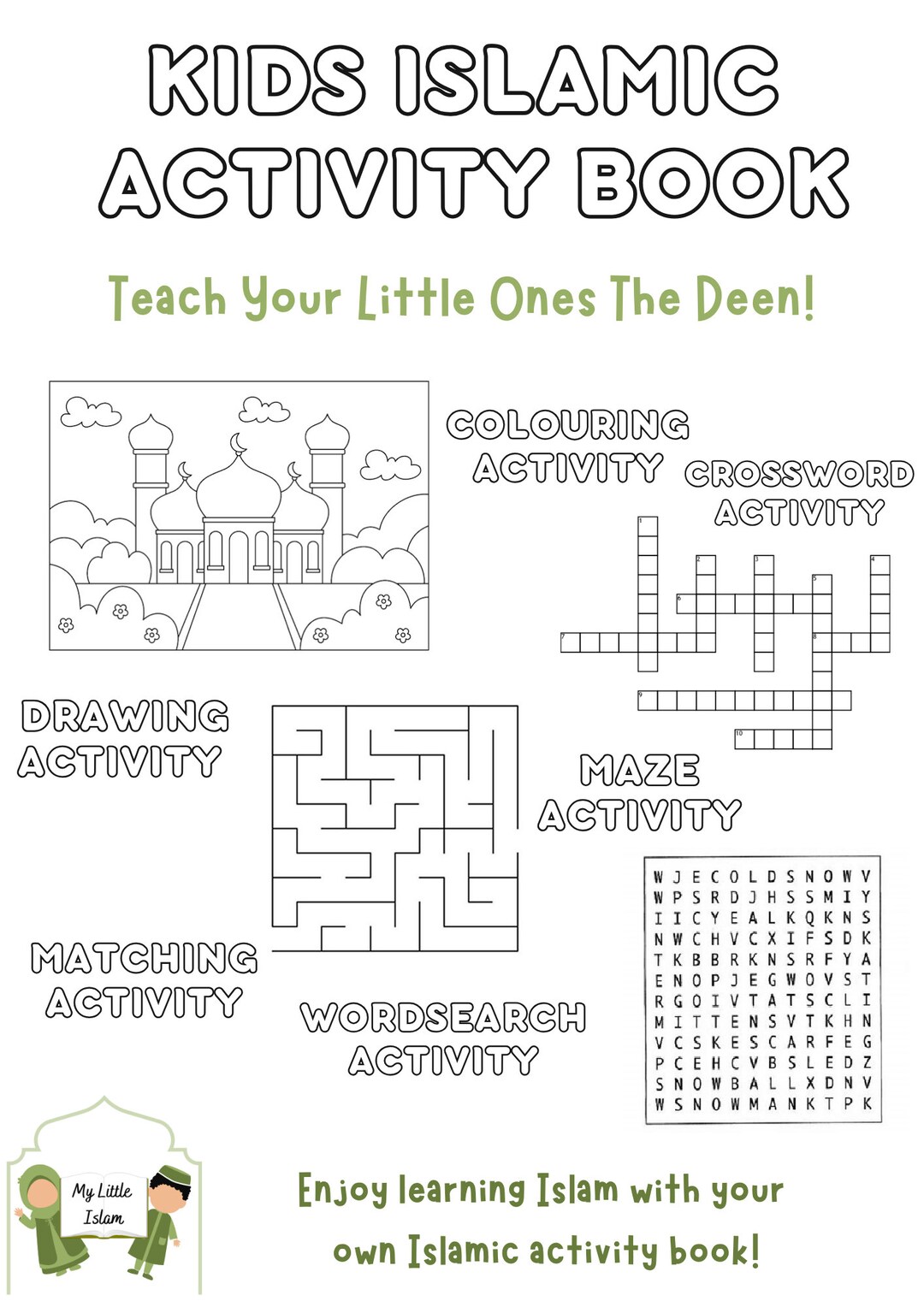 Kids Islamic Activity Book Printable - Etsy
