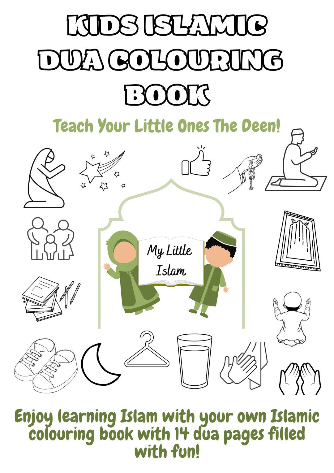 Kids Islamic Dua Colouring Book Printable - Etsy Australia